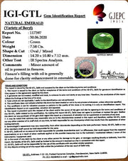 7.58/CT Natural Emerald Stone With Govt. Lab Certificate (8991)